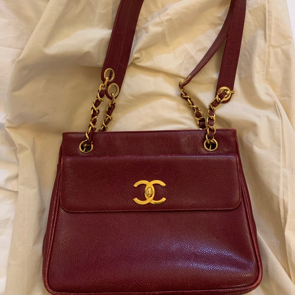 CHANEL Handbags - Chanel vintage timeless tote Bordeaux